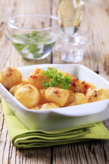 Cheese coated potatoes