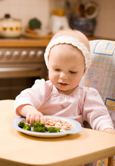 baby eating lunch