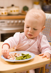 baby eating lunch