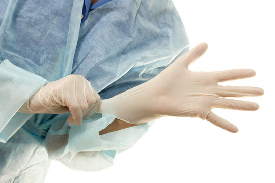 doctor get on gloves sterile