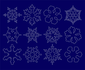 snowflake collection - vector