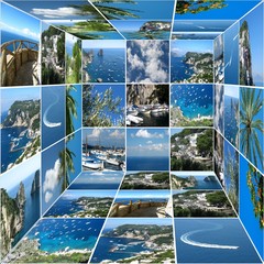 Capri island. Collages lots of photos