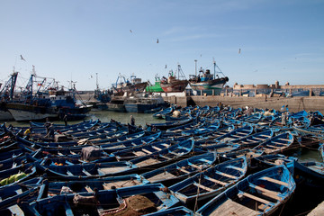 Porto con barche,Essaouira, Marocco - obrazy, fototapety, plakaty