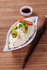 Rice and soy sauce