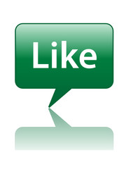 LIKE Speech Bubble Icon (share vote comment buzz web button ok)