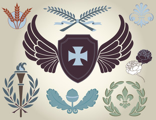 Heraldic symbols and design elements