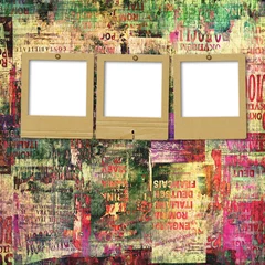 Papier Peint photo autocollant Journaux Diapositives de papier avec de vieilles affiches déchirées sur le grunge abstrait arr.plans