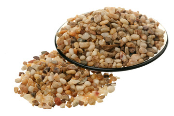 Small stones on a plate