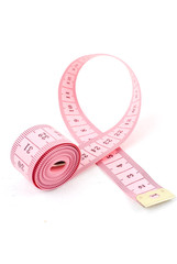 Measuring tape isolated on white background
