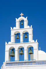 White chapel in Santorini