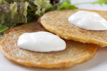 Potato Pancakes with Sour Cream