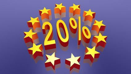 20% _ stars