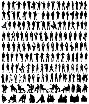 Vector Silhouette Of Business People