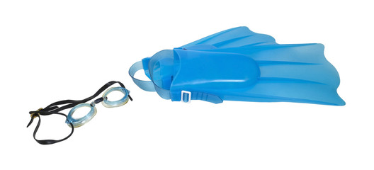 Swimming Goggles and Flippers