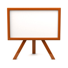 Orange easel with blank canvas