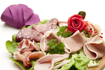 Wurstteller mit Rose