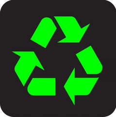 Obraz premium Symbole du recyclage dans un panneau carré