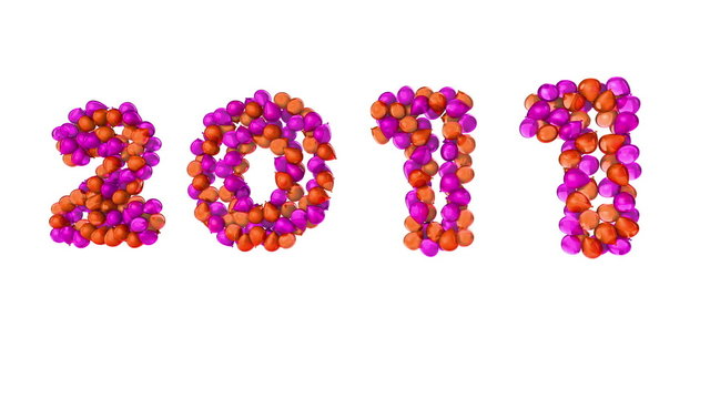 globos en 3d escribiendo el 2011