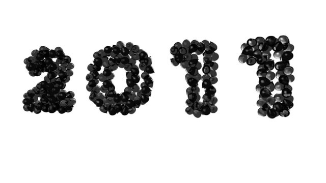 globos en 3d escribiendo el 2011