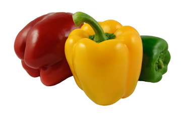 three bell peppers (isolated)
