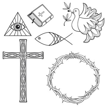 Collection of religious symbols