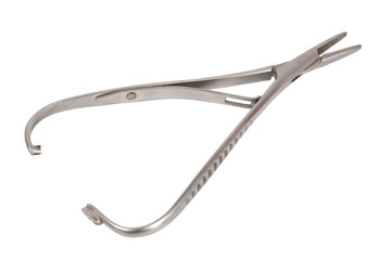 Medical clamp isolated on white background
