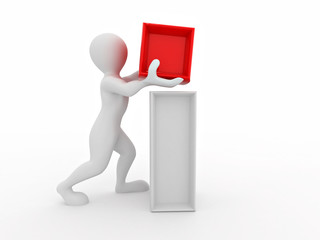 Men with text info on white isolated background