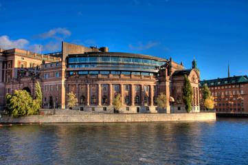 Beutiful Parliament building in Stockholm Sweden : HDR image