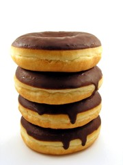 Stack of chocolate doughnuts