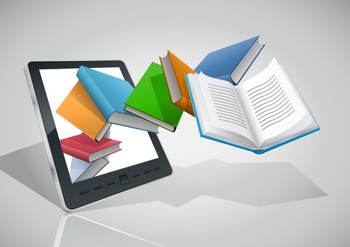 E-book reader and all books.