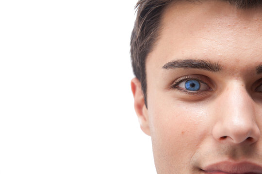 Male blue eye macro