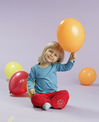 girl with baloons
