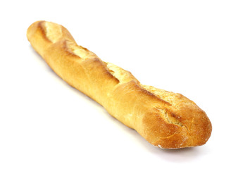 Baguette on white background