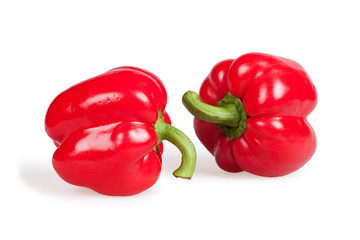 Red peppers isolated on white
