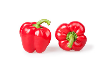 Red peppers isolated on white