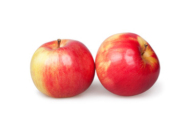 Fototapeta na wymiar Two red apples isolated on the white