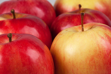 close up an red apples
