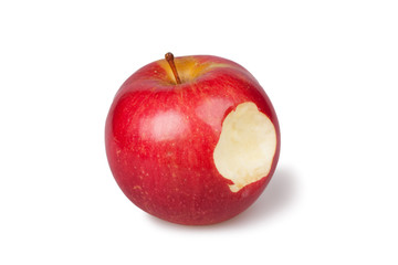 Bitten Red Apple isolated on the white