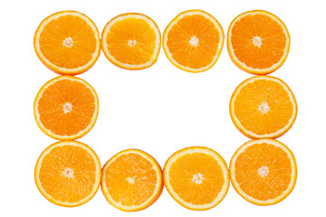 Slice of oranges isolated on white