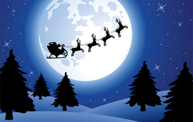 Obraz na płótnie Canvas vector xmas holiday background with santa
