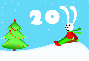 vector_rabbit in the snow