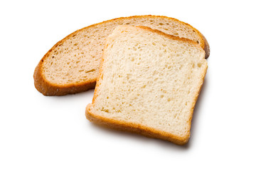 Bread slices isolated on white