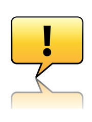 WARNING SIGN Speech Bubble Icon (button danger exclamation mark)