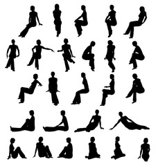 Silhouette Donna Seduta