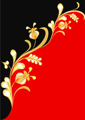 floral background on red