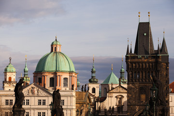 Fototapeta premium Old Town bridge tower at one end of Charles bridge in Prague.