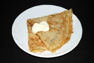 pancake with a sour cream