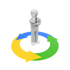 The businessman reflects