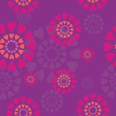 seamless background with circles and hearts