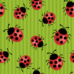 seamless background with ladybirds